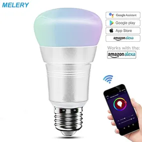 WiFi LED Light Bulb A19 7W E27 Smart Lamp Dimmable Ambience Voice APP Remote Control Homekit Work with Alexa Google Home