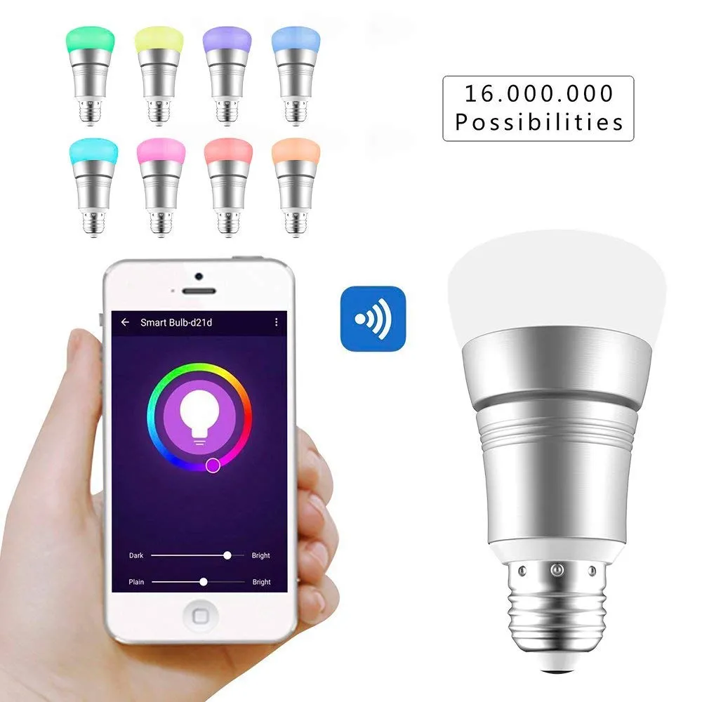 WiFi Smart LED Light Bulb A19 7W E26 Lamp Dimmable Ambience Voice APP Remote Control Homekit Work with Alexa Google Home