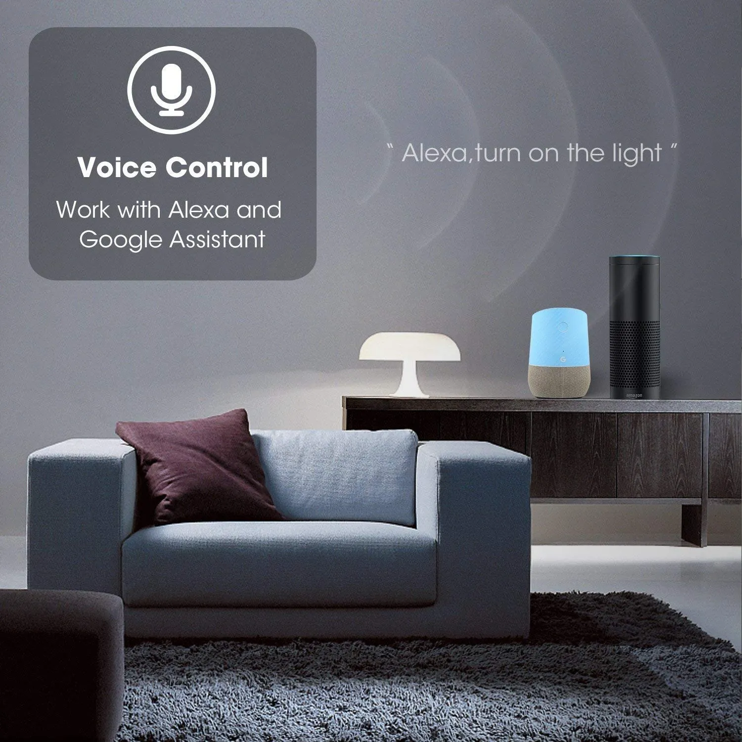 WiFi Smart LED Light Bulb A19 7W E26 Lamp Dimmable Ambience Voice APP Remote Control Homekit Work with Alexa Google Home