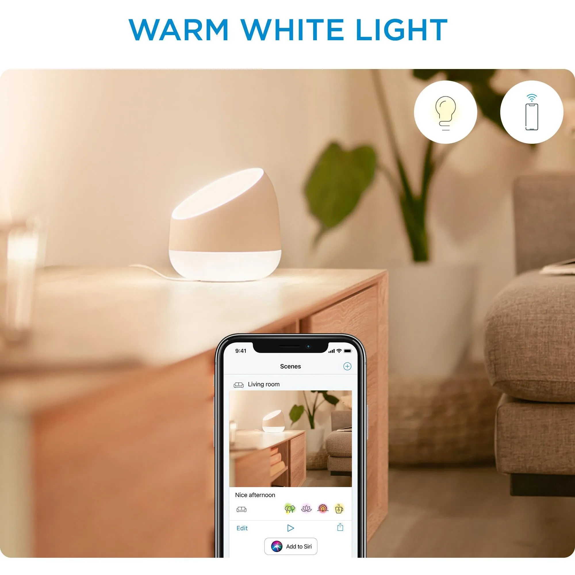 WiZ Squire Dual Zone Lamp Colour & White