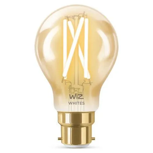 WiZ White Filament A60 B22 Smart LED Bulb - Amber | 94WZ21826011A