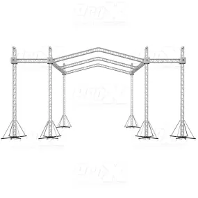 XTP-GS303023-PR3-12D 12D Stage Roofing System 30'W x 30'L x 23'H & Speaker Wings - Incl 6 Chain Hoist